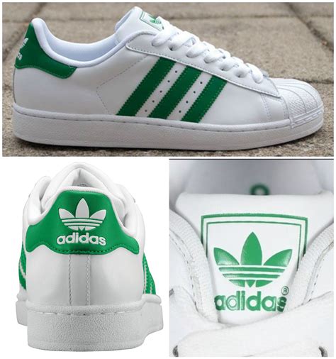 adidas superstar green stripe.